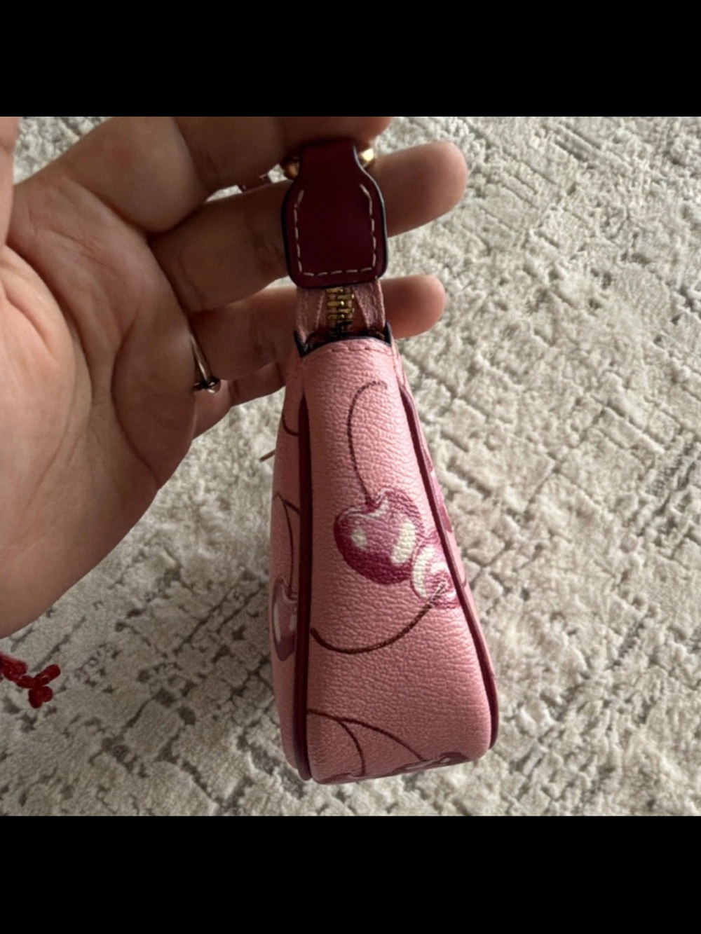 Coach Pink Cherry Mini Shoulder Bag with Gold Hardware - Picture 8 of 11